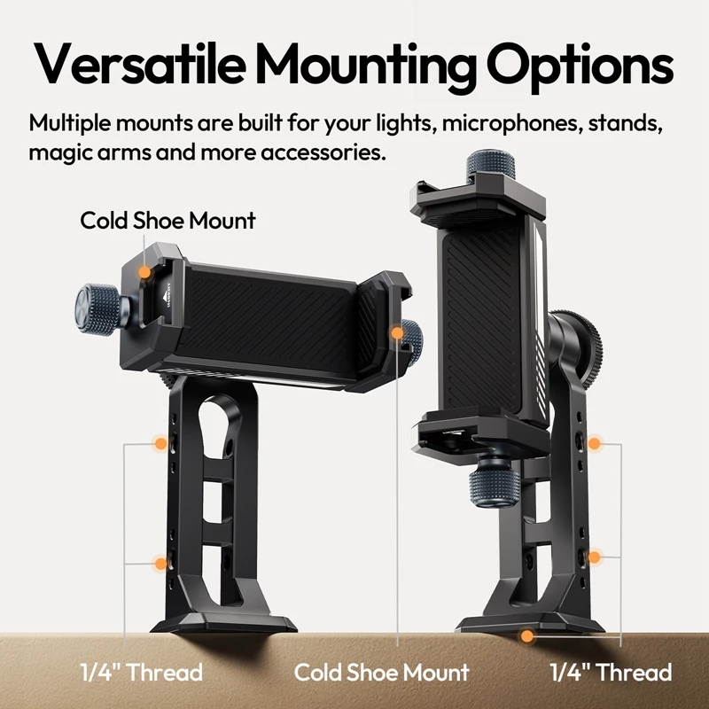 Soporte para teléfono Ulanzi MA53 Arca Swiss con cabeza de bola 360 ° Soporte de teléfono de metal con rotación para fotografía, transmisión en vivo, grabación de Vlog - imagen 4