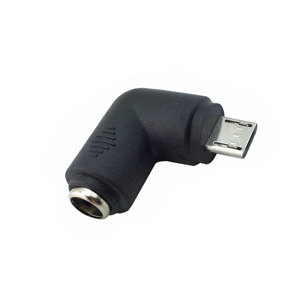 Adaptador macho de 90 grados DC5.5 * 2.1MM hembra a mirco USB/adaptador de interfaz CC a Android de codo - imagen 2