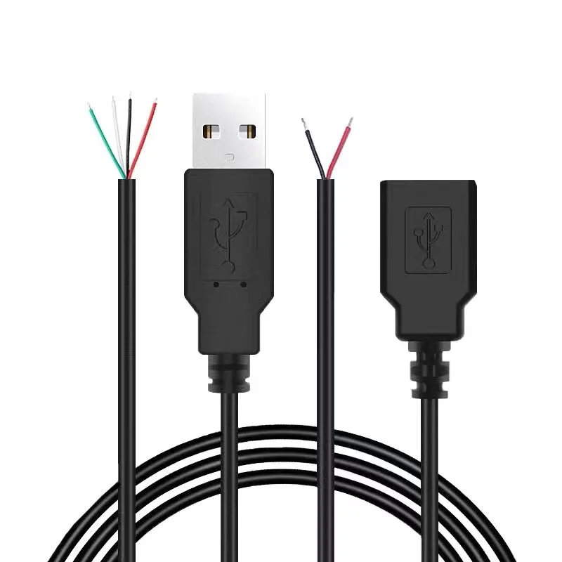 Cable de alimentación de 30cm, 2 pines USB 2,0 A hembra macho, conector de Cable de 4 pines, Cable de carga, conector de extensión DIY, línea de 5V - imagen 5