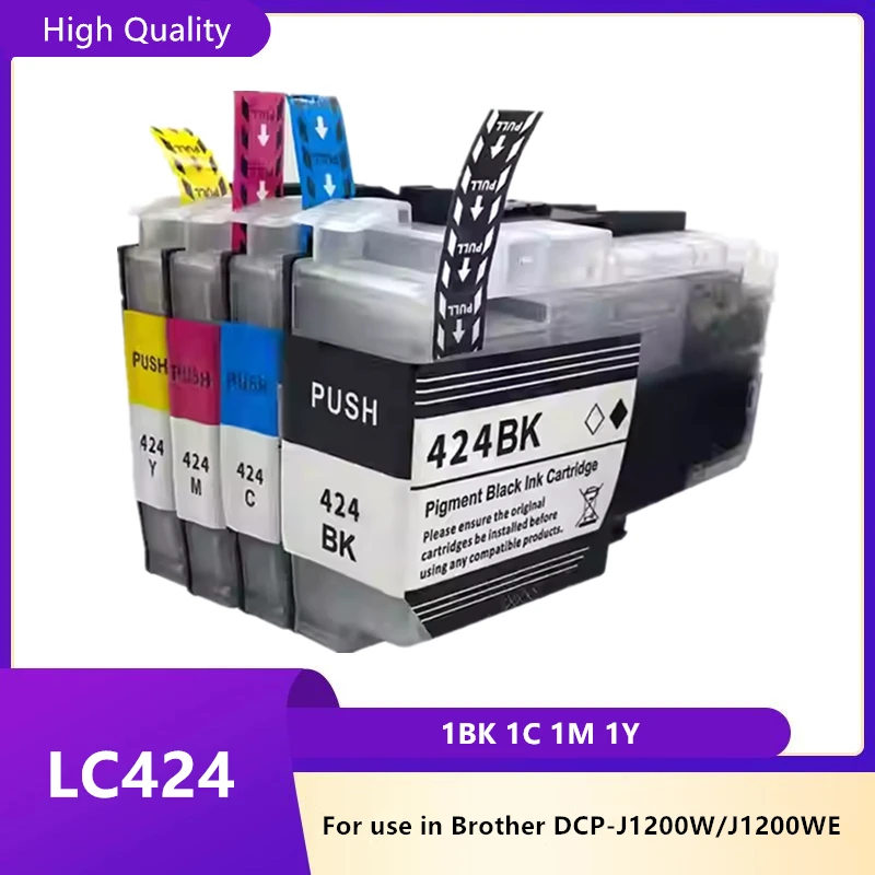 Cartucho de tinta Compatible LC424 LC-424 para impresora Brother DCP-J1200W DCP-J1200WE DCP-J1200DW J1200W J1200WE J1200 J1200DW
