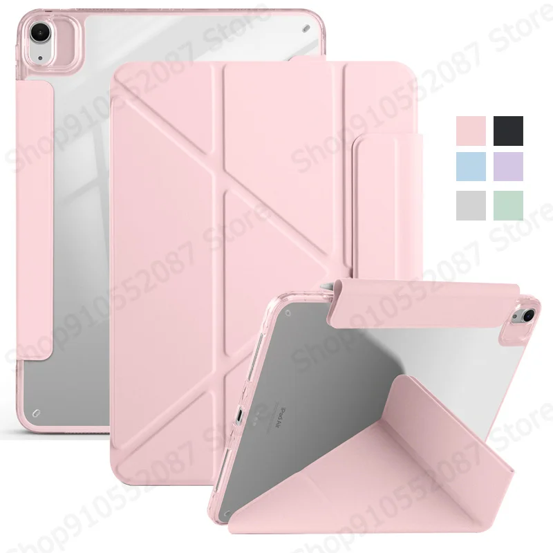 Funda para iPad Air 11, Funda inteligente de cuero acrílica transparente, Funda magnética dura para Coque iPad Air 5 4 Air 11 M2 M3 - imagen 2