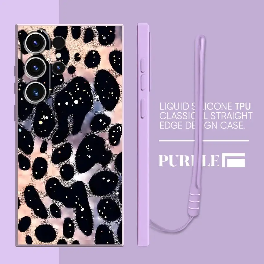 Funda de teléfono para Samsung Galaxy S22 Ultra S23 S20 S24 FE S25 Edge Note 20 10 Ultra S21 Plus, funda suave con estampado de leopardo colorido - imagen 2