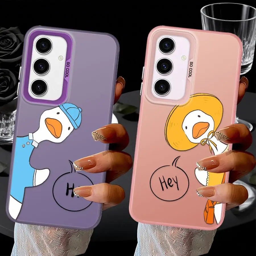 Funda trasera de teléfono para Xiaomi Poco C51 F3 GT C50 X3 Pro X5 F4 X3 NFC lindo pato de dibujos animados