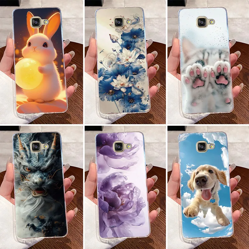 Carcasa para Samsung Galaxy A3 (2016) / A3 (2017) de lujo lindo fresco niños niñas transparente TPU suave funda de teléfono de silicona contraportada