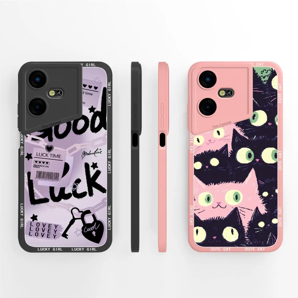 Funda para Tecno Pova Neo 3, carcasa con bonito gato, protección para cámara de fiesta, funda trasera de silicona suave para Tecno Pova Neo3 Capa - imagen 5