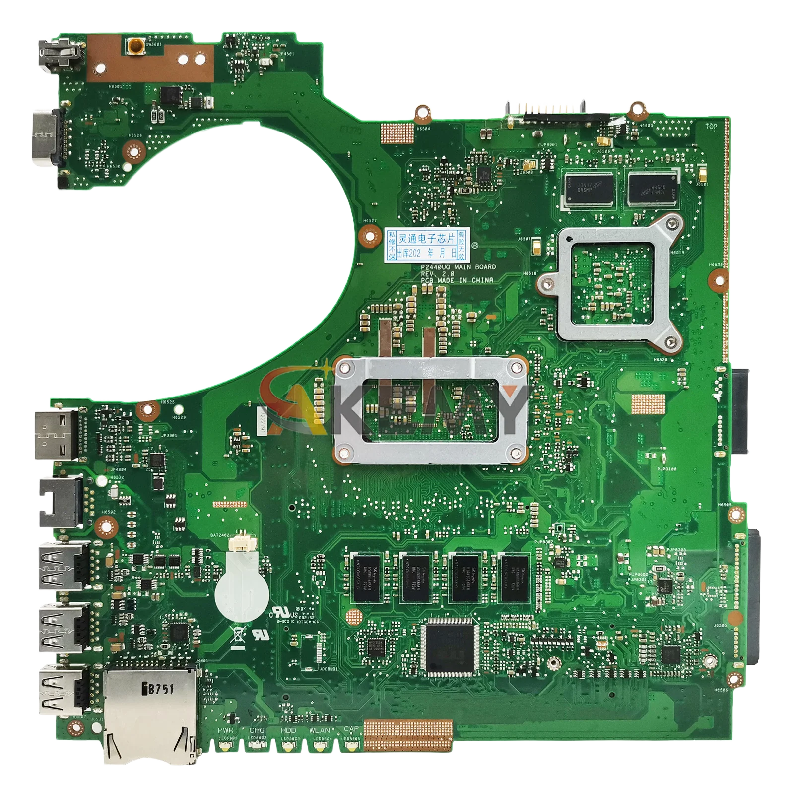 Placa base para ordenador portátil P2440UQ para ASUS ProArt P2440UQ PRO454UQ P2440U P2440UF placa base para portátil con I3 I5 I7 pruebas de CPU OK envío rápido - imagen 2