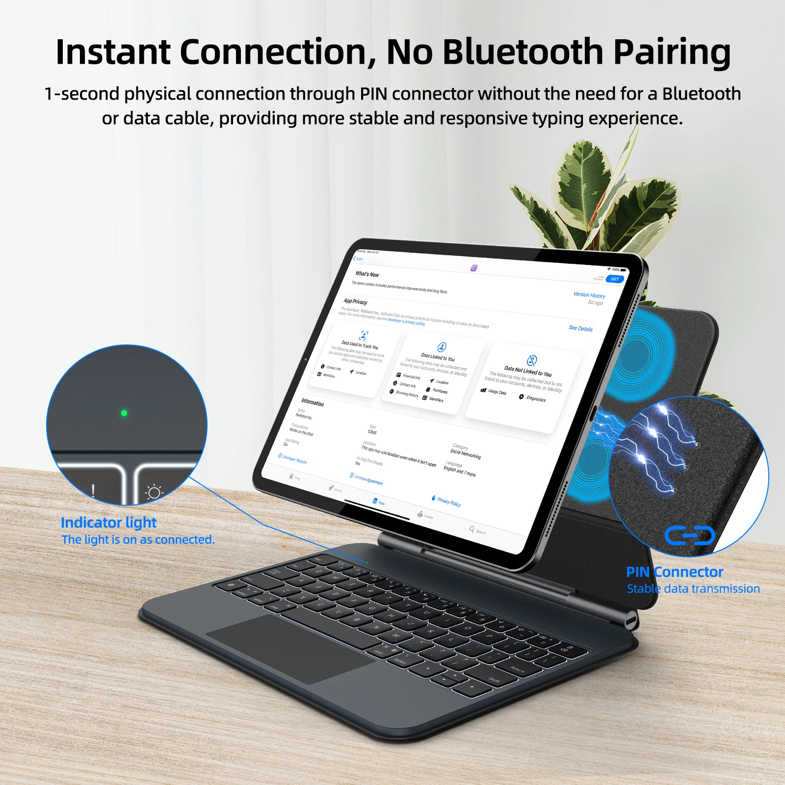 GOOJODOQ Funda Teclado Mágico para iPad Pro M4 con Carga Inversa - imagen 4