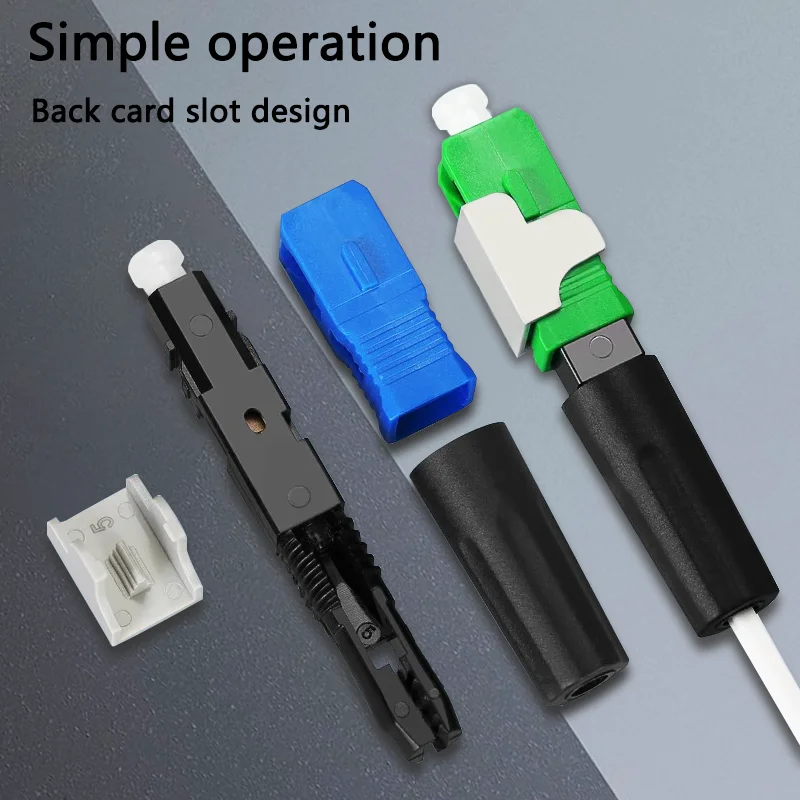 Conector rápido de fibra óptica de modo único, adaptador de montaje de campo de herramienta FTTH, SC UPC/APC, 50-200 piezas, novedad - imagen 3