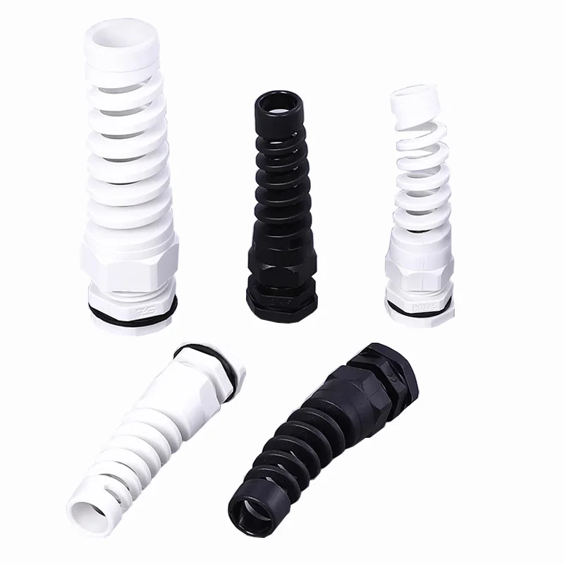 Conector de manga de sellado de cable, protector de estrés de tornillo de plástico, antiflexión, 5 piezas, IP68, resistente al agua, M12, PG7, PG9, PG11, 3-6mm