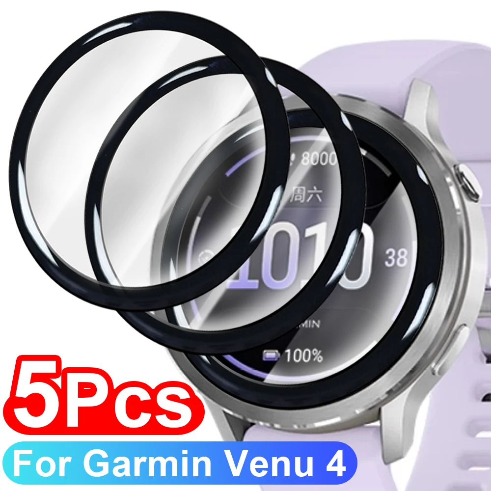 Protectores de pantalla flexibles para Garmin Venu 4, 45mm, 41mm, Smartwatch HD, películas protectoras transparentes antiarañazos a prueba de golpes, cubiertas para relojes