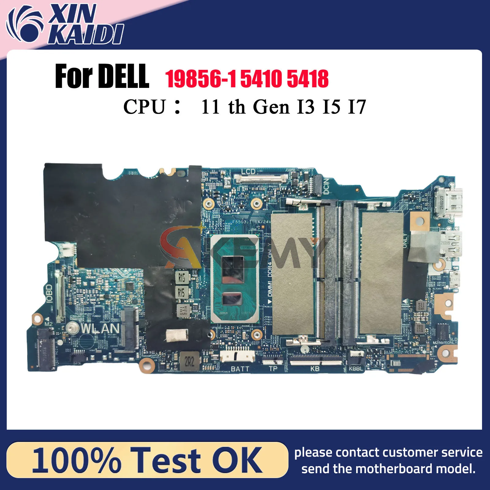 Para Dell Inspiron 14 5410 5418 placa base de computadora portátil 19856-1 con i5 i7 DDR4 CN-0DV5HJ DV5HJJ CN-0XPW9D 0XPW9D 100% probado OK