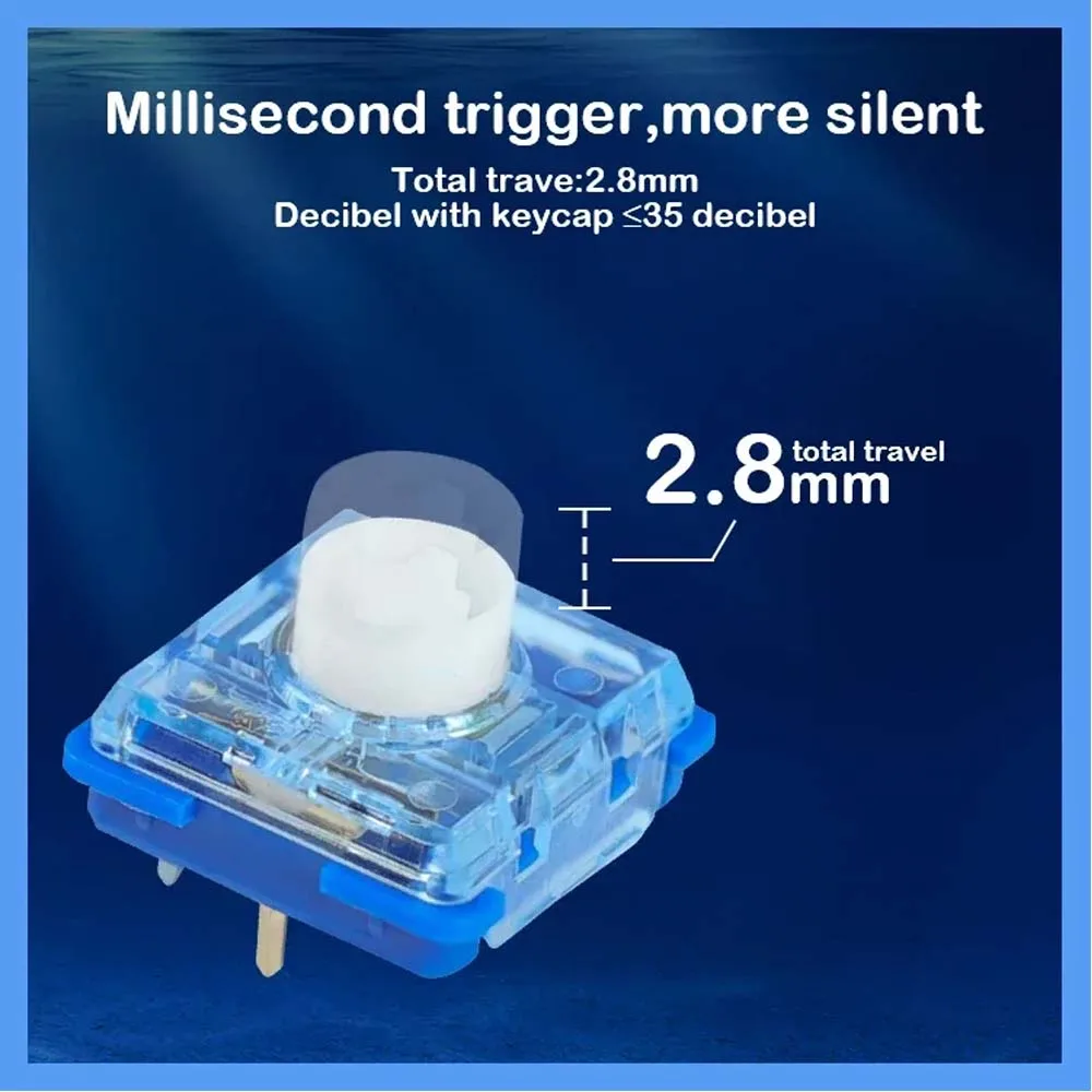 Kailh-Mini interruptor silencioso de bajo perfil para aguas profundas, isla solitaria/caída de ballena, MINI lineal rosa para 1353 Hitbox MG68 Xiaoshun A75 - imagen 4