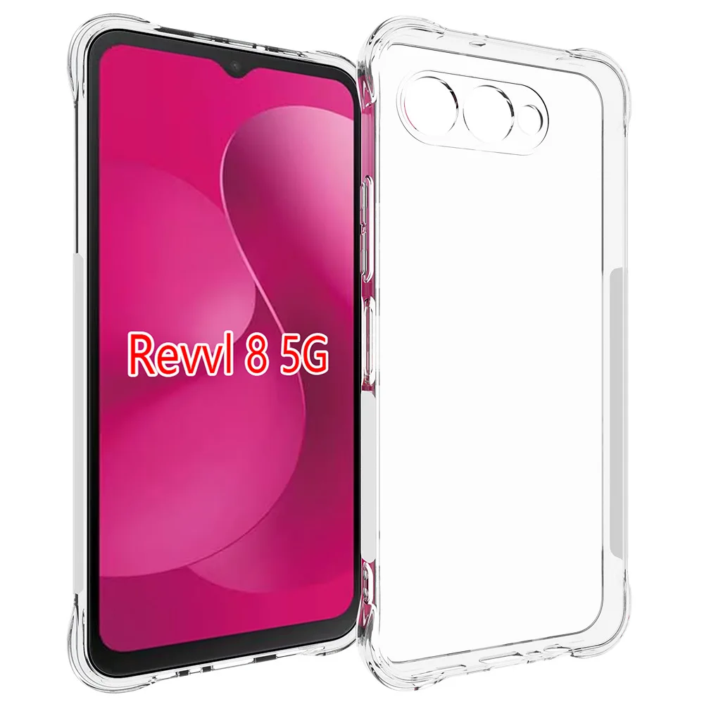 Funda con esquinas reforzadas, funda suave de TPU a prueba de golpes para T-Mobile Revvl 8 TMRV085G 8Pro