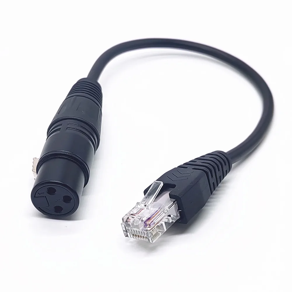 Cable convertidor adaptador de conector de red XLR macho/hembra de 3 pines a RJ45 para micrófono sistemas de altavoces Behringer y Radio