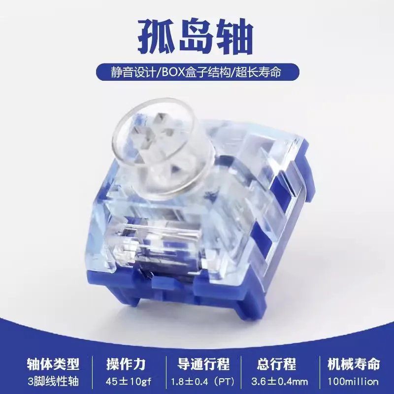 Kailh-interruptor de teclado silencioso de aguas profundas, pro ballena táctil, 60g, Island solitario, lineal, 45g, RGB, 3 pines, para interruptor de teclado mecánico DIY - imagen 4