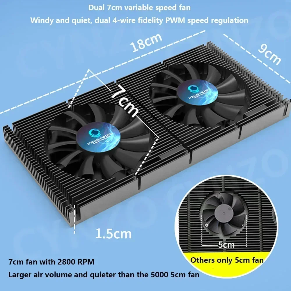 Radiador de placa trasera GPU RTX3090 4090, Panel disipador de calor, memoria de vídeo VRAM 3080/3070 PWM, Kit de ventilador de refrigeración Dual, Enfriador de juegos VGA DIY - imagen 3