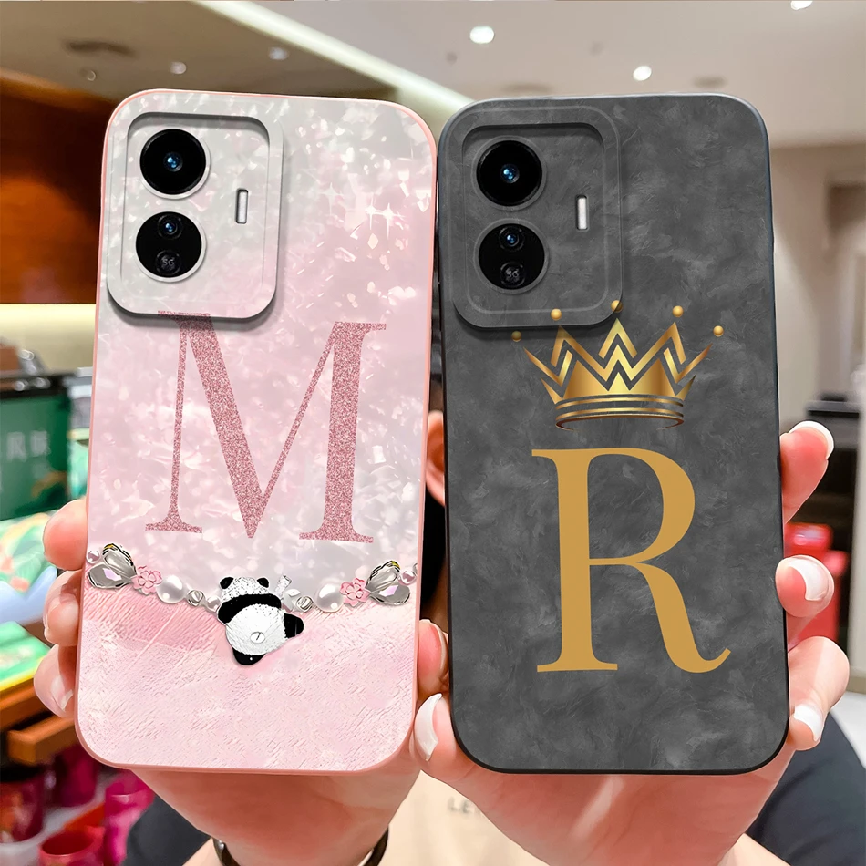 Para Vivo Y77 Y77E Y77T Funda de teléfono lindo Panda letras suave silicona líquida a prueba de golpes Funda para Vivo Y 77 Funda protectora de cámara - imagen 2