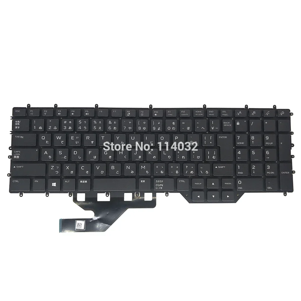 Teclado japonés retroiluminado RGB para Dell Alienware M17 R2 R3 M17X R4 2019 Laptop para juegos 0JRFM9 JRFM9 Teclado con retroiluminación colorida