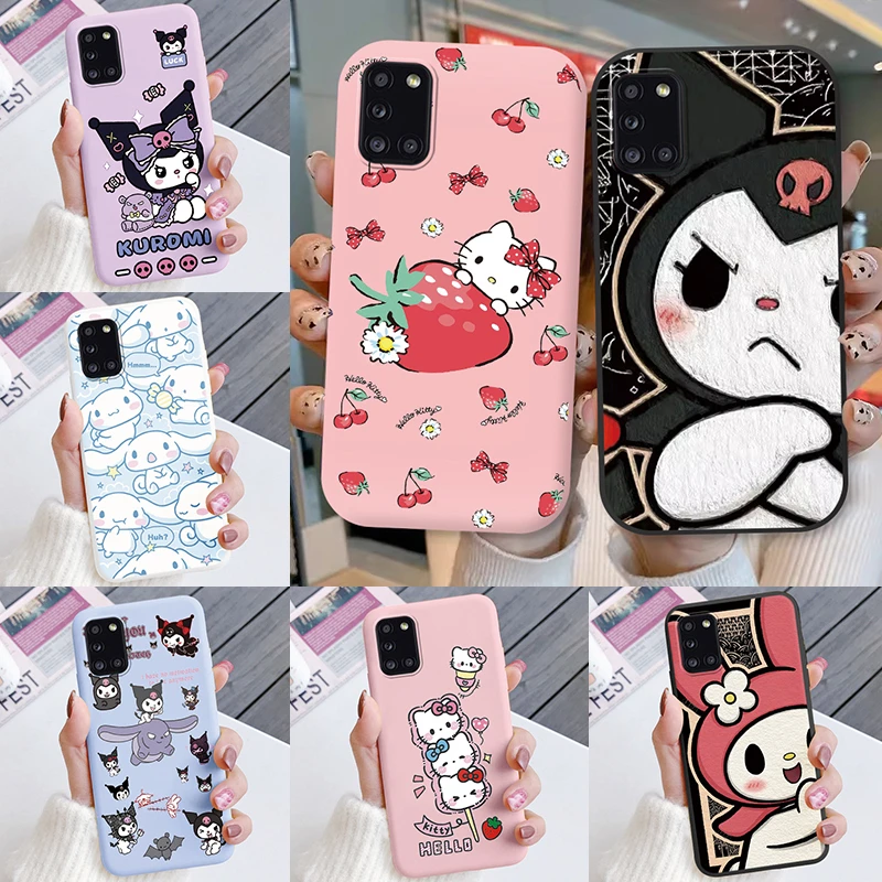 Para Samsung Galaxy A31 A41 Funda de teléfono My Melody Kuromi Capa Shell divertido lindo dibujos animados suave TPU Funda para Samsung A 31 Coque bolsas