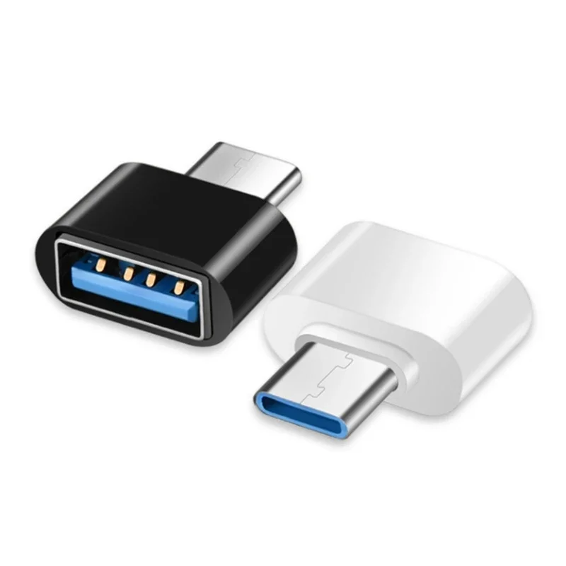 Adaptador de cargador USB 2,0 a tipo C OTG, conector tipo C macho a USB hembra, convertidor para PC, MacBook y teléfono, 1/2 Uds.
