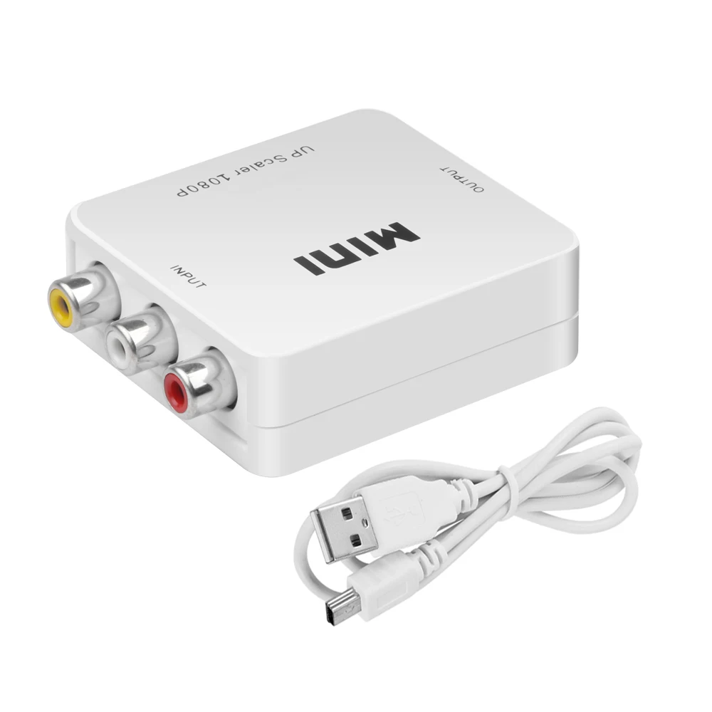 Adaptador compatible con RCA a HDMI, convertidor AV a HDMI, RCA AV/CVSB L/R, convertidor escalador AV compuesto de vídeo para PC, proyector HDTV - imagen 5
