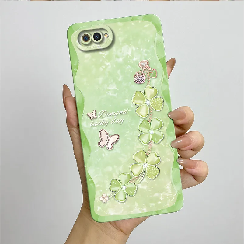 Para OPPO A1K Realme C2 funda de silicona bonitas flores de mariposa parachoques de teléfono a prueba de golpes para OppoA1K Oppo A1K Realme C2 contraportada - imagen 2
