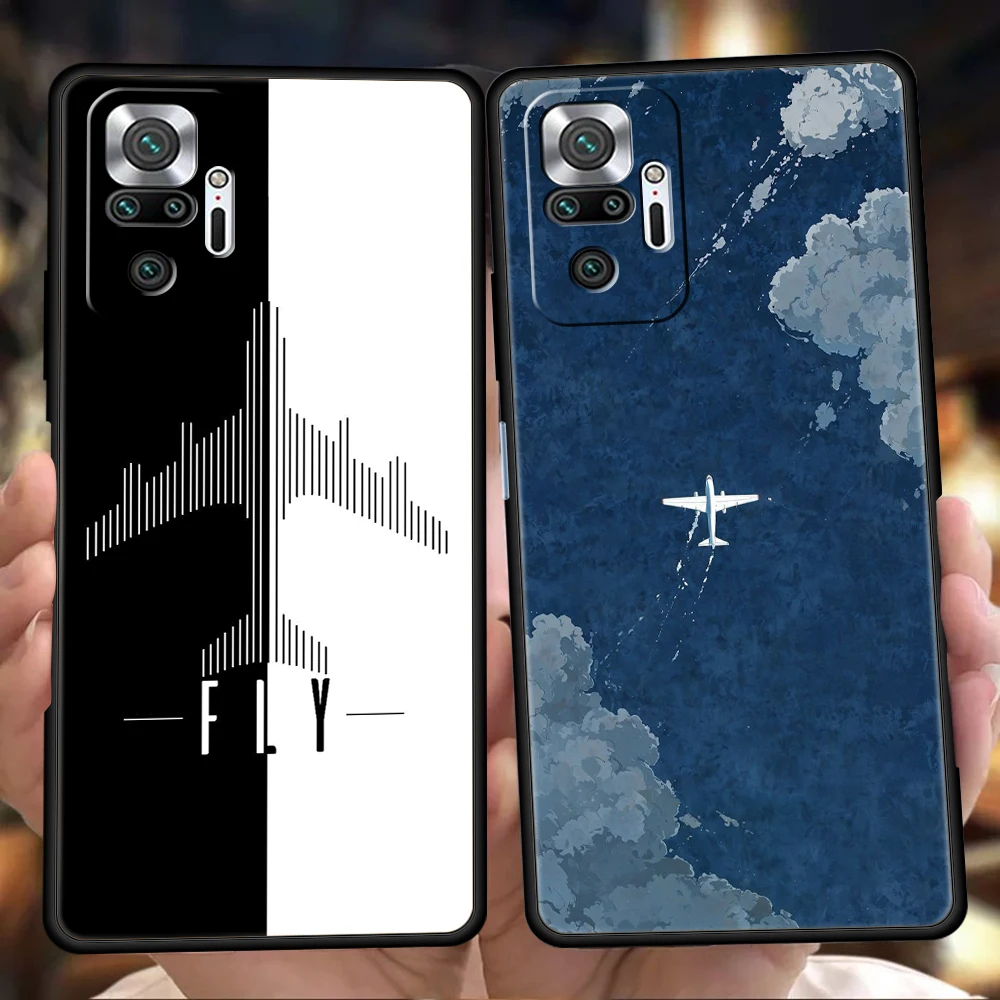 Funda de teléfono de avión para Xiaomi Redmi Note 14 5G 13 12 10 11 Pro Plus 4G 14C 13C 12C 10C 9C funda suave de TPU