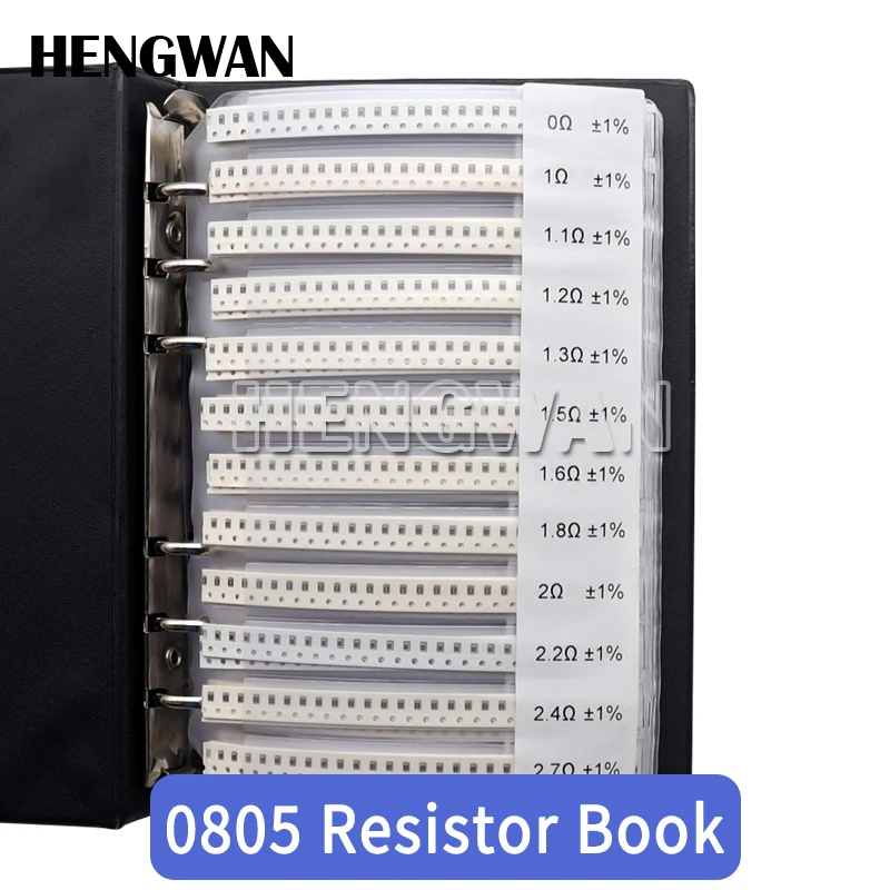 4250 Uds 8500 Uds 8850 Uds 0201 0402 0603 0805 1206 1% resistencia de Chip SMD libro de muestra resistencia Kit surtido 10K 100K 1K 100R 220R - imagen 5