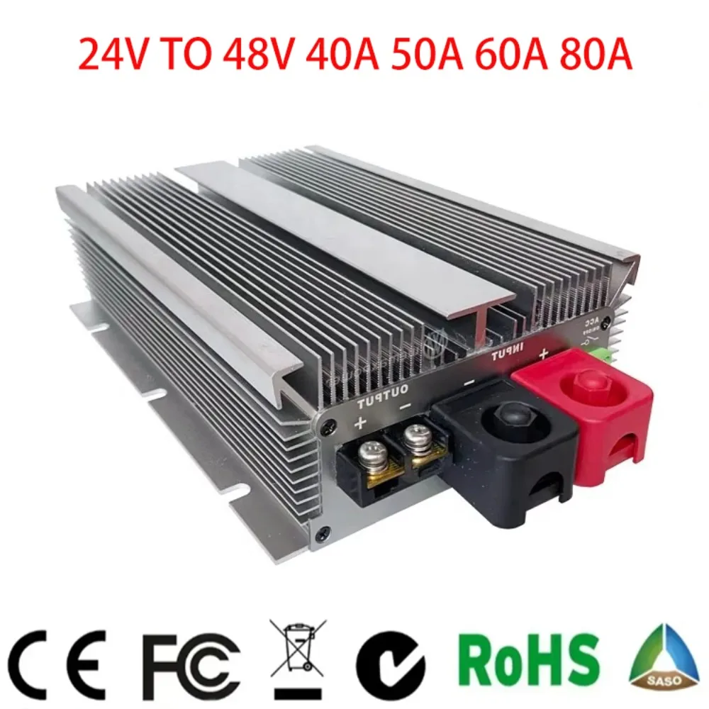 24V a 48V 40A 50A 60A 80A elevador DC convertidor de potencia estabilizador Boost 18V-36V regulador de voltaje módulo impermeable autobuses de coches - imagen 2
