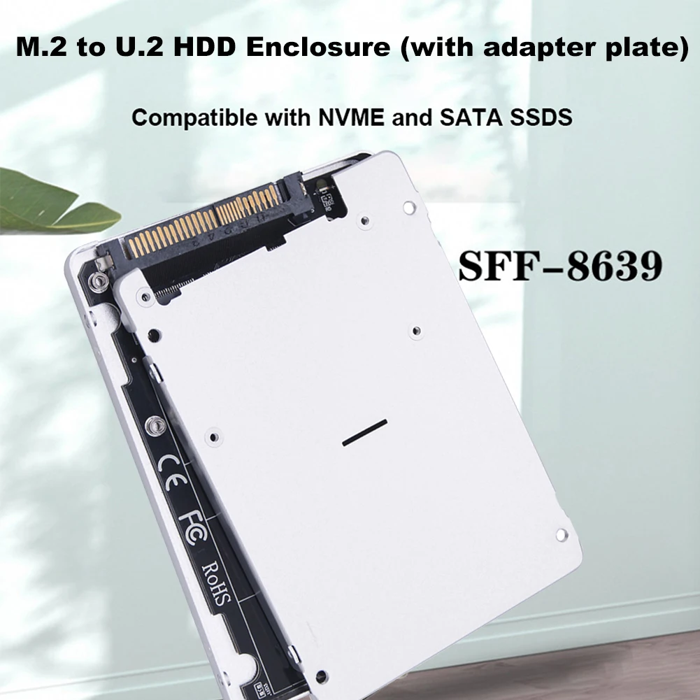 Tarjeta adaptadora M.2 SSD a U.2, convertidor de adaptador M.2 NVMe SATA-Bus NGFF SSD a PCI-e U.2 SFF-8639 PCIe M2 para 2230/2242/2260/2280 - imagen 4
