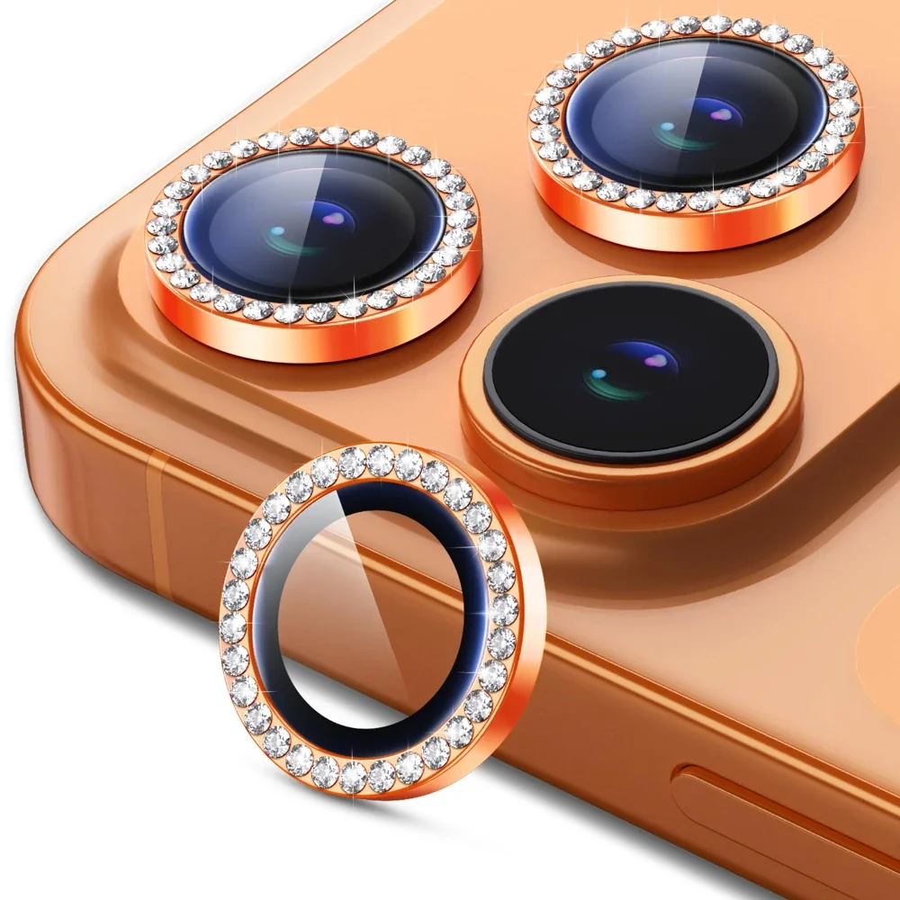 Protectores de cámara con anillo de diamante de lujo, 1-3 uds., para 17 15 14 13 12 11 16 Pro Max Plus, lente de cámara de vidrio templado para IPhone 17 Air - imagen 2