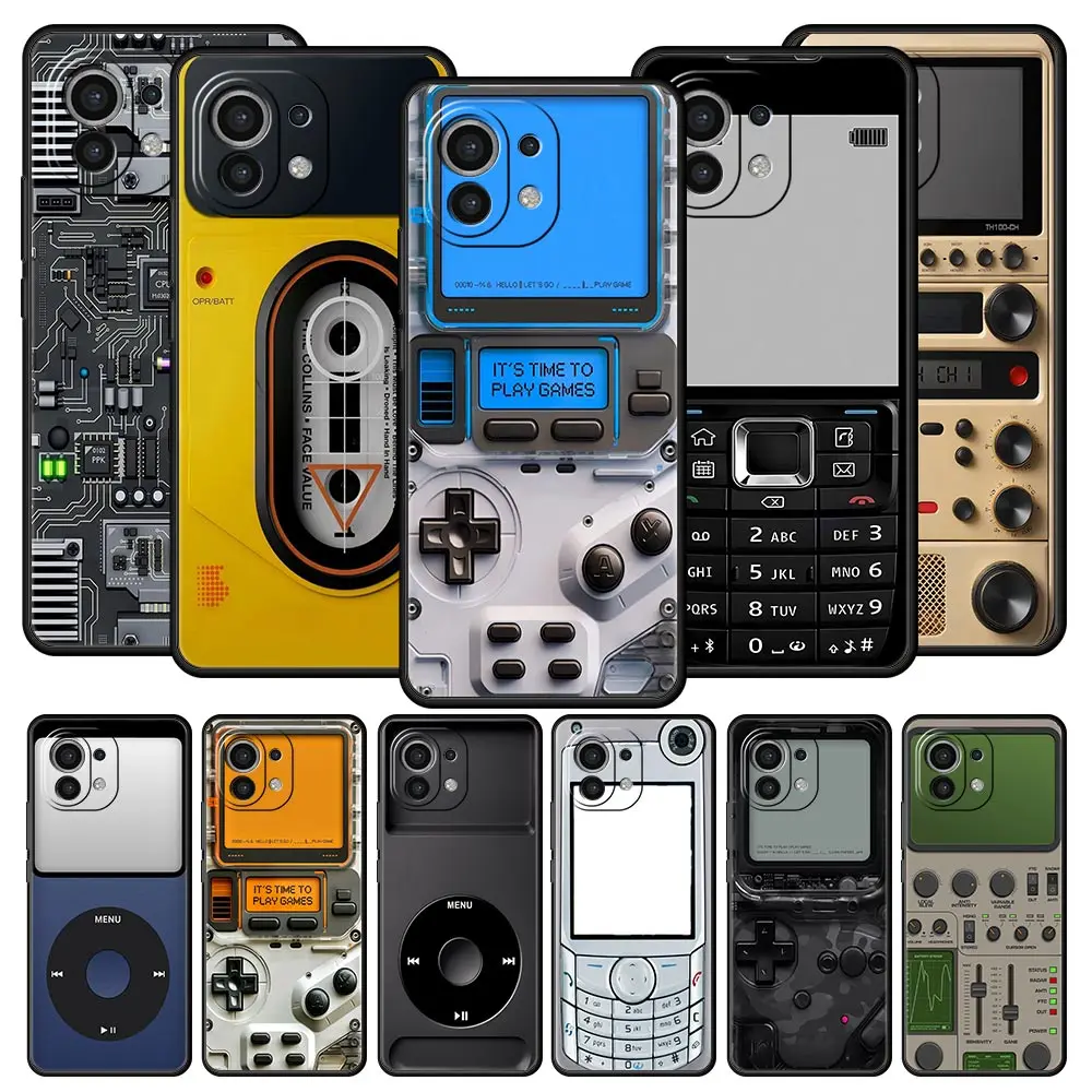 Funda de teléfono móvil con juegos de cámara Retro para Xiaomi Mi 17 15T 15 14 14T 13T 12T Pro 12 13 Lite 5G 11T Poco X6 X7 X5 Pro