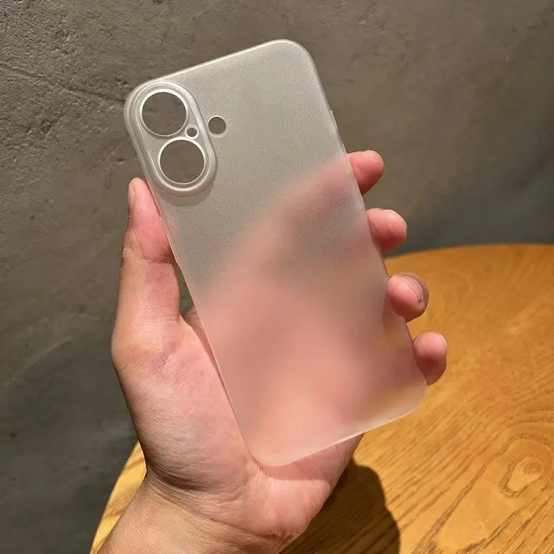 Funda delgada para iPhone 16E 16 15 14 13 12 11 Pro Max Plus mate transparente colorido PC cubierta dura Translúcido Fundas - imagen 3