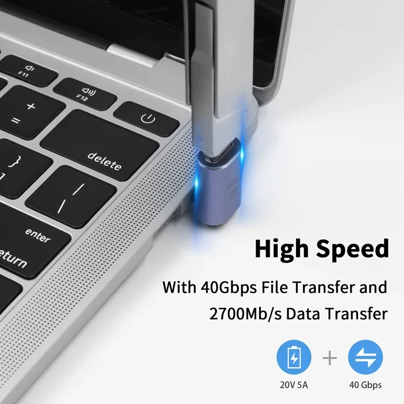 Adaptador USB-C 90° Thunderbolt Macho a Hembra en Ángulo - imagen 5