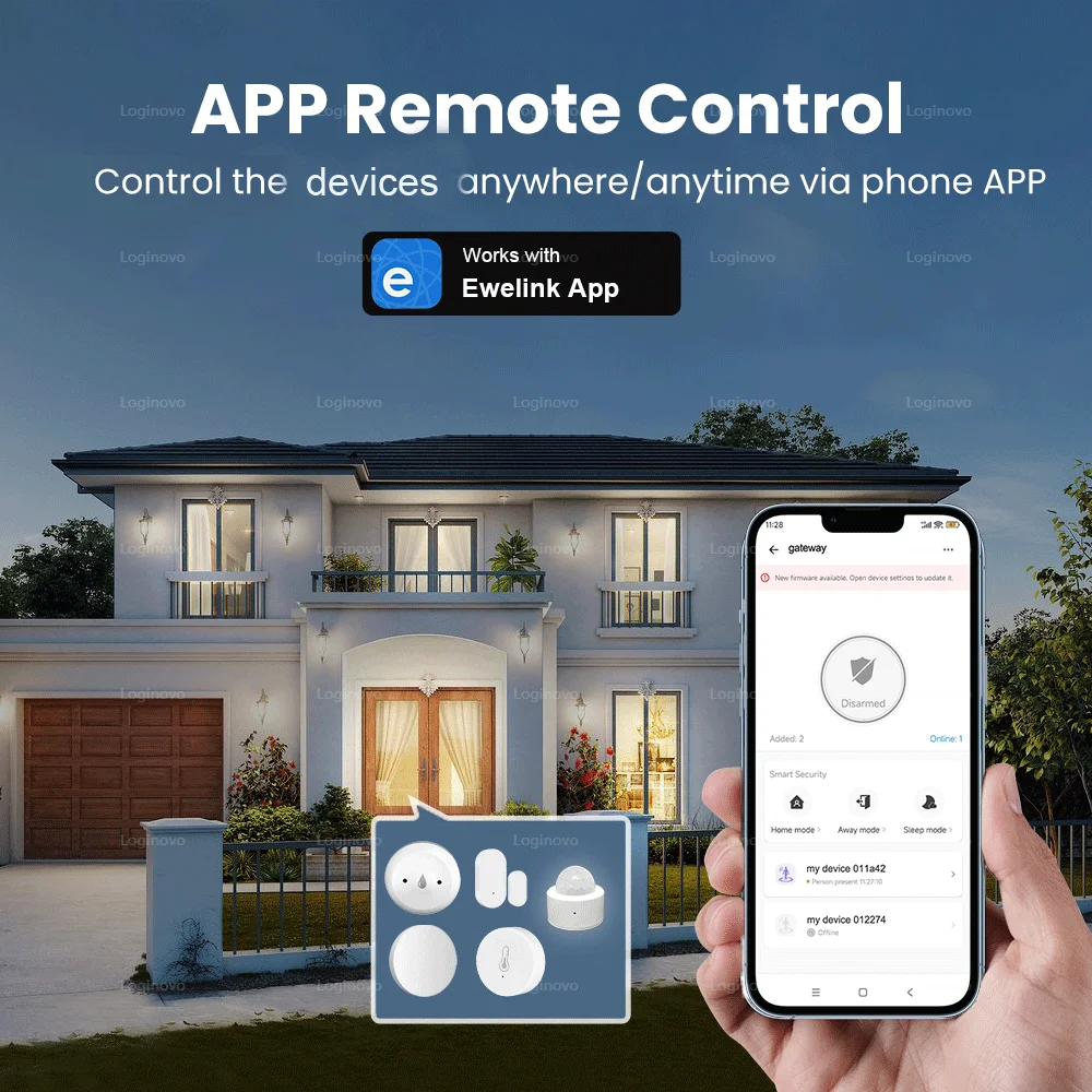 Sensor de ventana de puerta Zigbee, Sensor de movimiento PIR, botón de temperatura y humedad, interruptor de escena Compatible con Ewelink Alexa Google - imagen 4