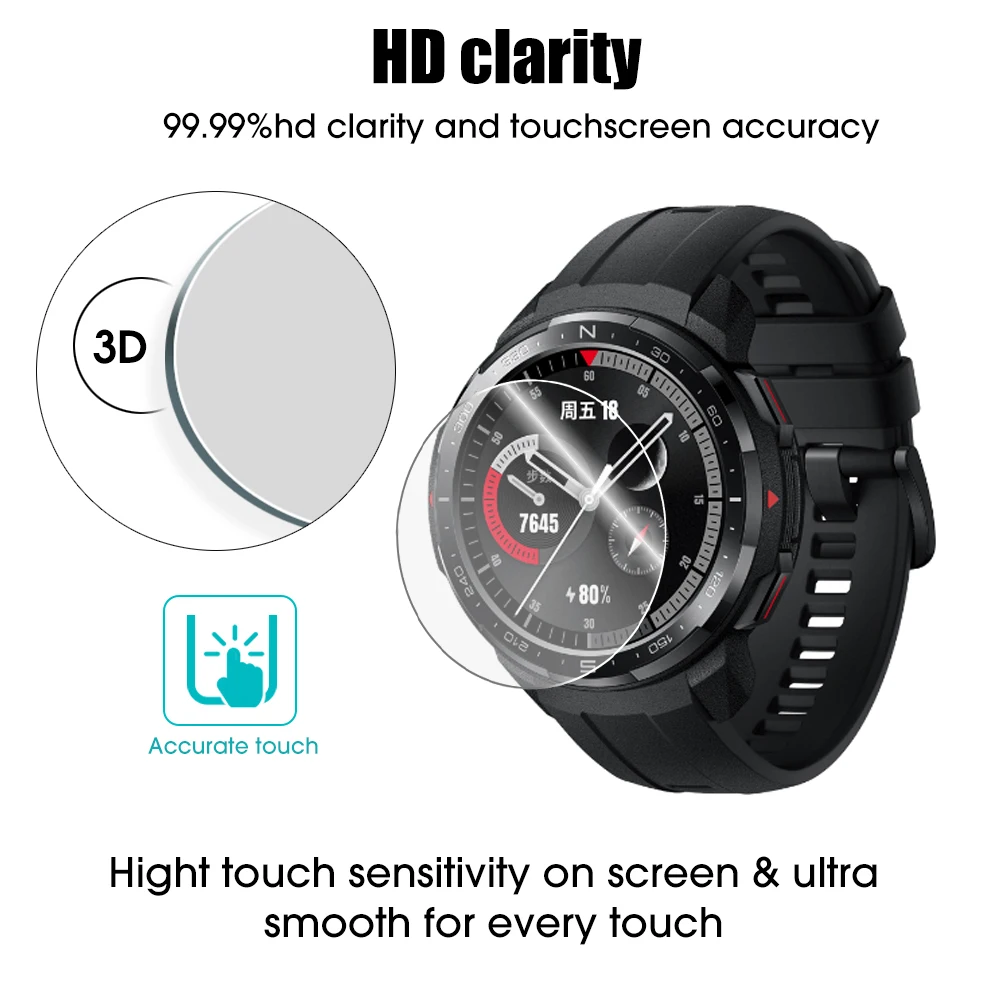 Vidrio templado para Huawei Honor Watch GS Pro, película protectora de pantalla 9H, película protectora transparente para reloj inteligente Honor GS Pro - imagen 5