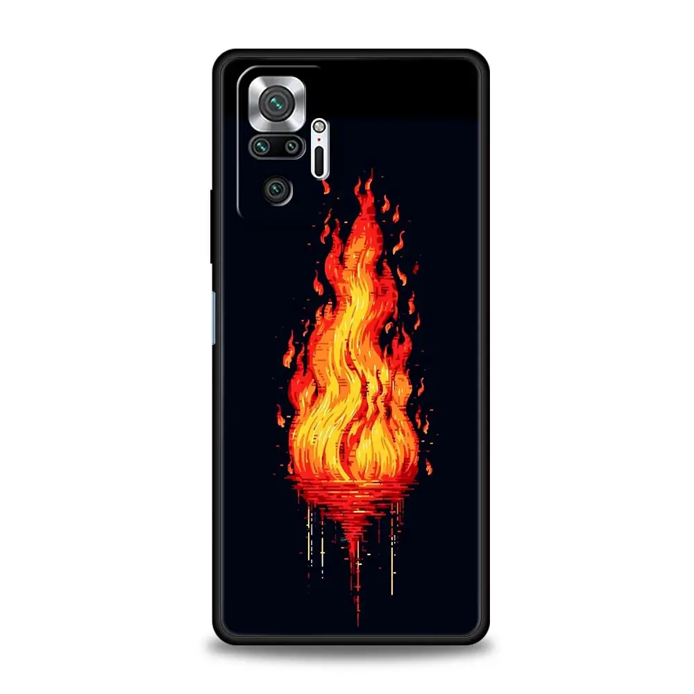 Funda de teléfono con patrón de llama para Xiaomi Redmi Note 14 13 12 5G 11 10 Pro Plus 4G 9S 9 14C 13C 12C 10C 9C 9A funda suave de TPU - imagen 5