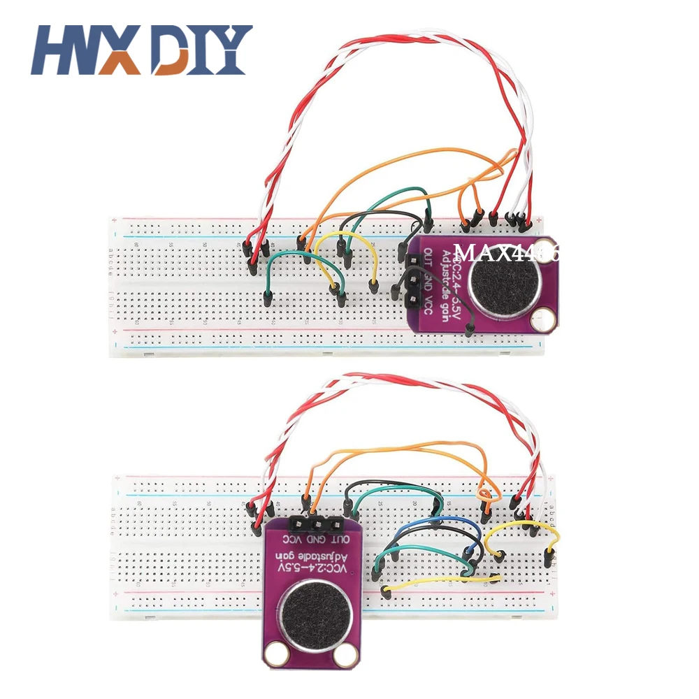 Módulo amplificador de micrófono electret MAX4466, placa de ruptura azul de ganancia ajustable, 1-10 Uds. - imagen 4
