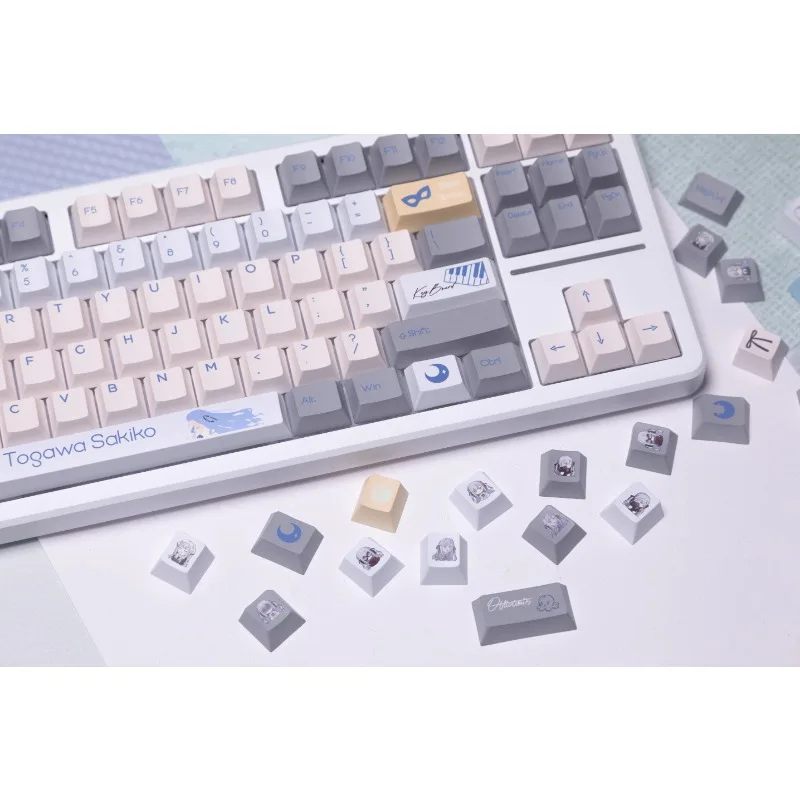 Juego de teclas con tema azul MyGo Mujica, sublimación PBT, teclas originales personalizadas hechas a mano para teclado mecánico, accesorios de regalo - imagen 3