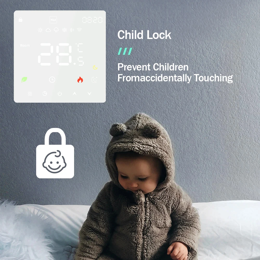 Termostato inteligente Tuya WiFi, calefacción de suelo eléctrica TRV, caldera de Gas y agua, control remoto por voz y temperatura para Google Home Alexa - imagen 5