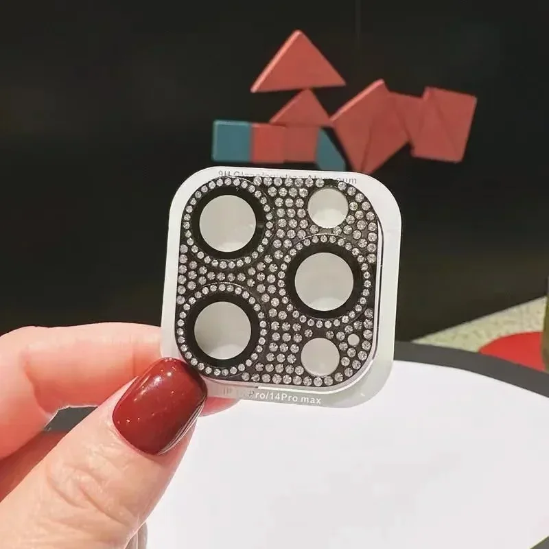 Protector de lente de cámara de cubierta completa con purpurina, película protectora de anillo de lente para IPhone 15 13 12 16 14 Pro Max en IPhone 15 16 - imagen 3