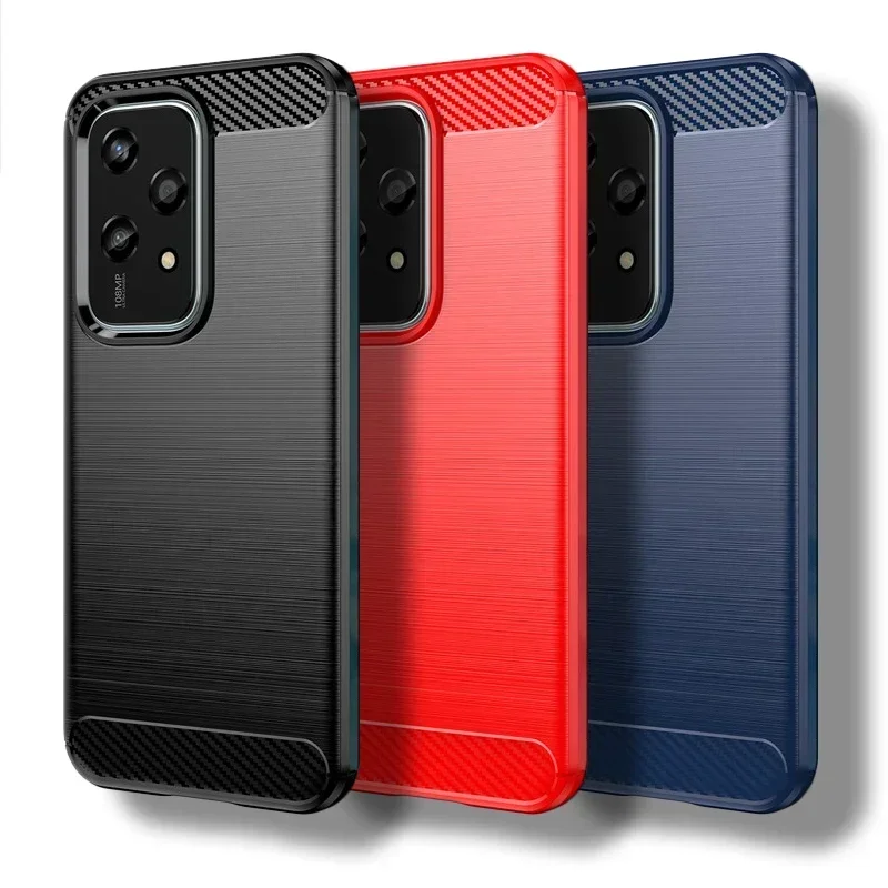 Para Honor 200 Lite 5G funda para Honor 200 Pro cubierta de fibra de carbono a prueba de golpes parachoques de silicona para Honor 200 Fundas inteligentes - imagen 2