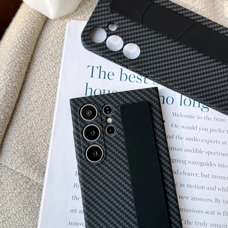 Funda ultrafina con diseño de fibra de carbono mate para Samsung Galaxy S23 S24 S25 Ultra Plus, funda elástica de silicona para pulsera - imagen 4