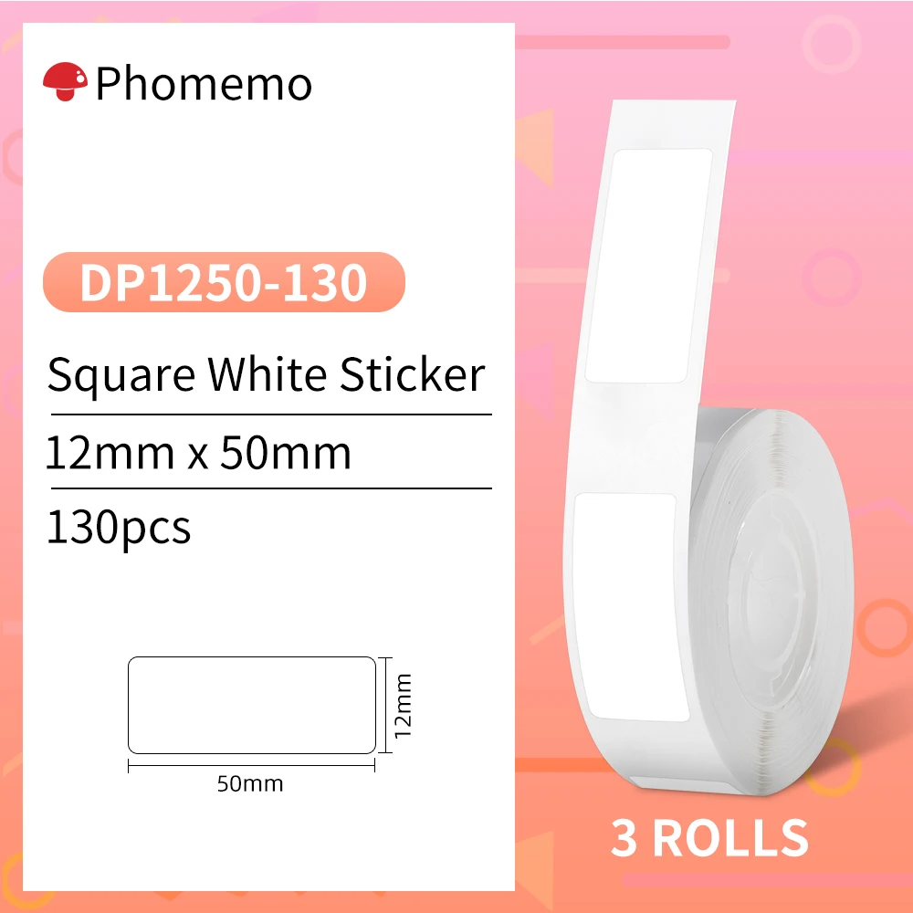 White 12x50mm 3 Roll