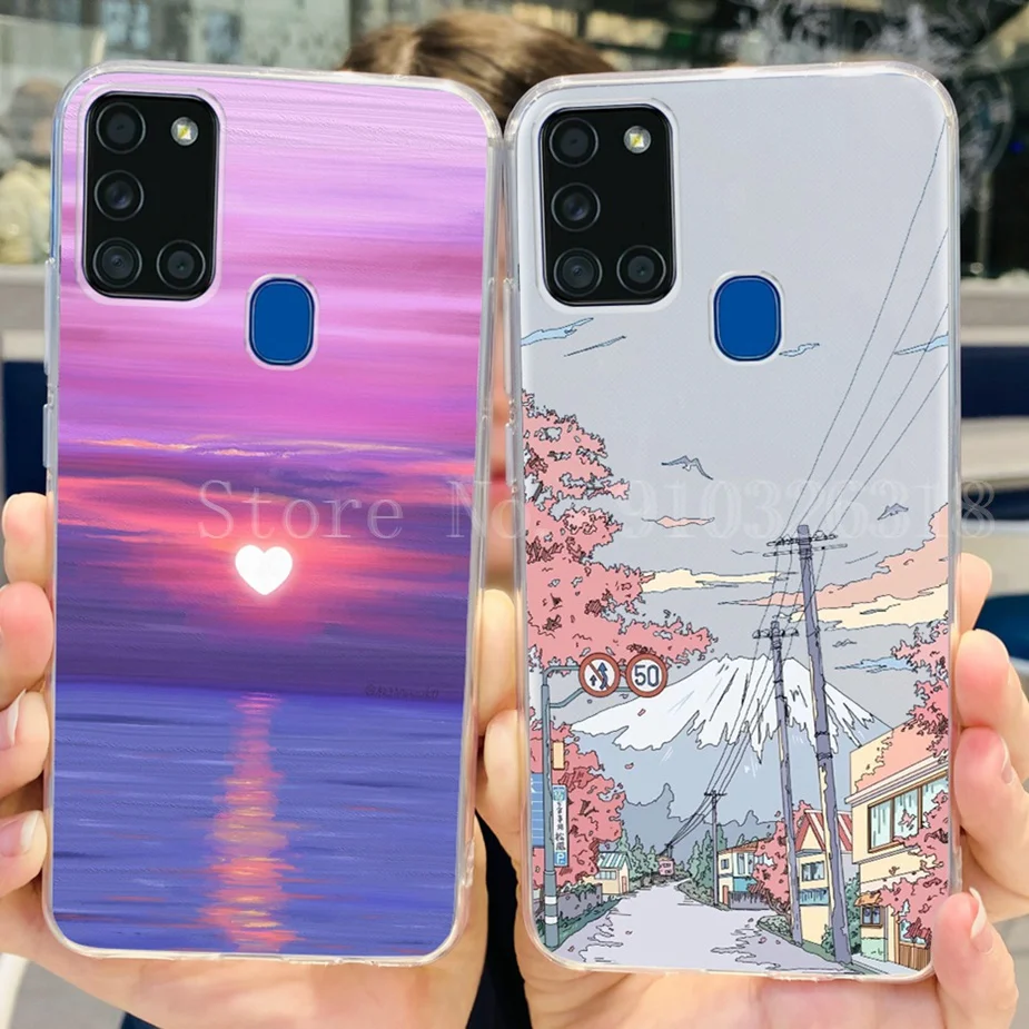 Funda de teléfono para Samsung Galaxy A21s, cubierta pintada con estilo, suave y delgada, para Samsung A21s Galaxy A21s A 21 s, Coque parachoques - imagen 5