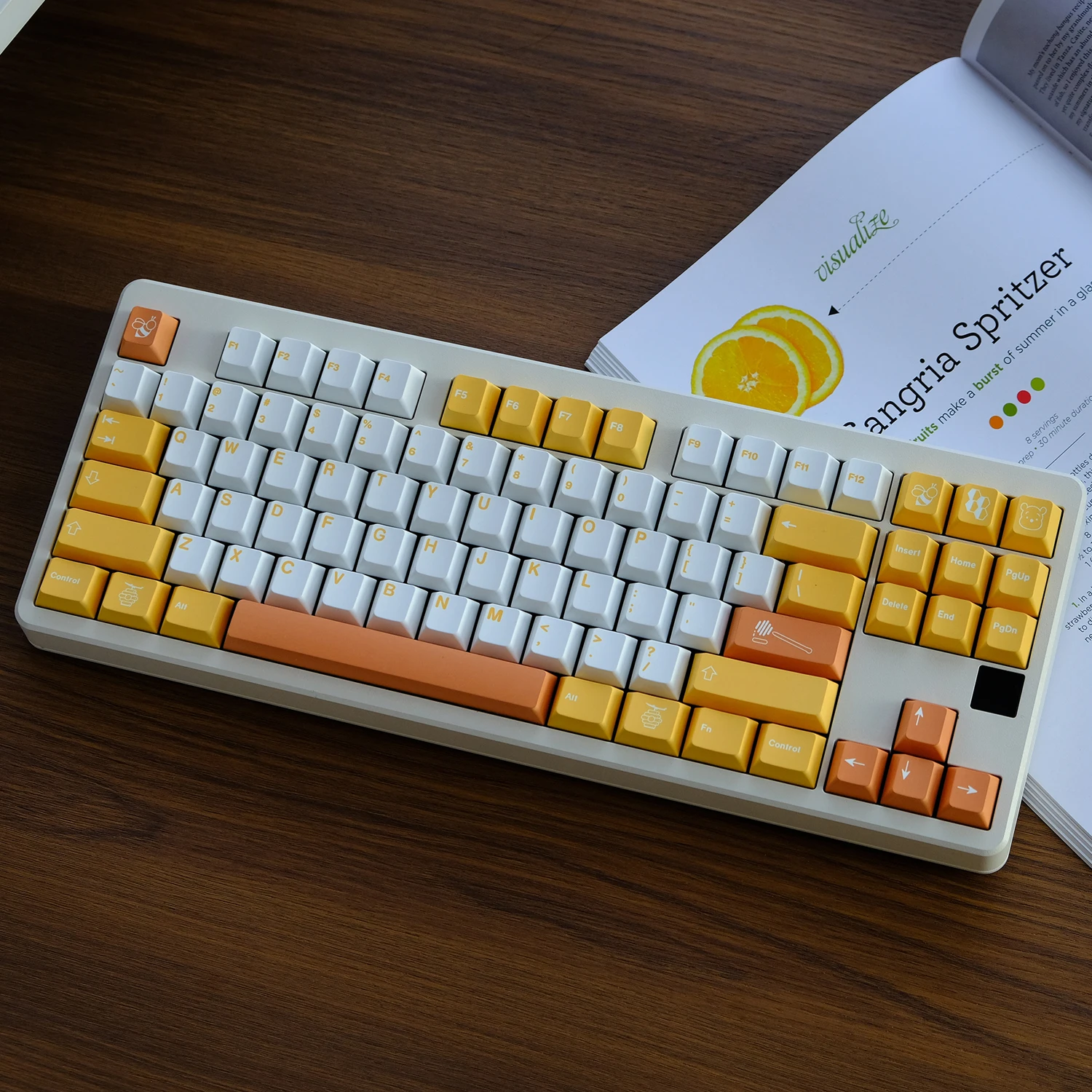 Teclas de miel PBT GMK, teclas de perfil de cereza, sublimación de tinte, teclas clonadas GMK para teclado mecánico MX Switch - imagen 5