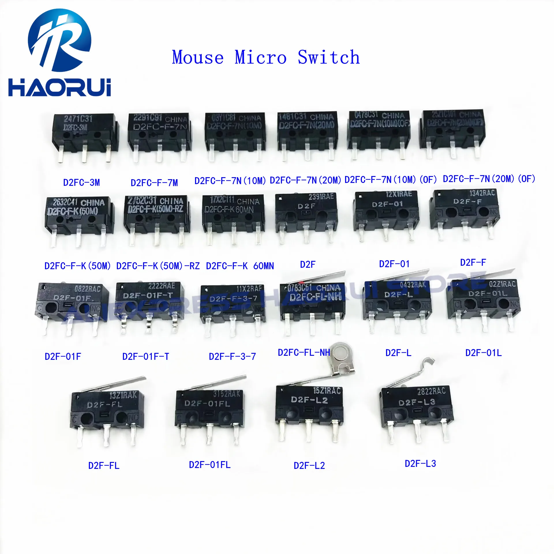 Microinterruptor de ratón de 10 piezas, D2FC-F-7N(20M) adecuado para Botón de 10M 50M de Steelseries Logitech G403 G603 G703, ratón D2FC F 7N 20M - imagen 2