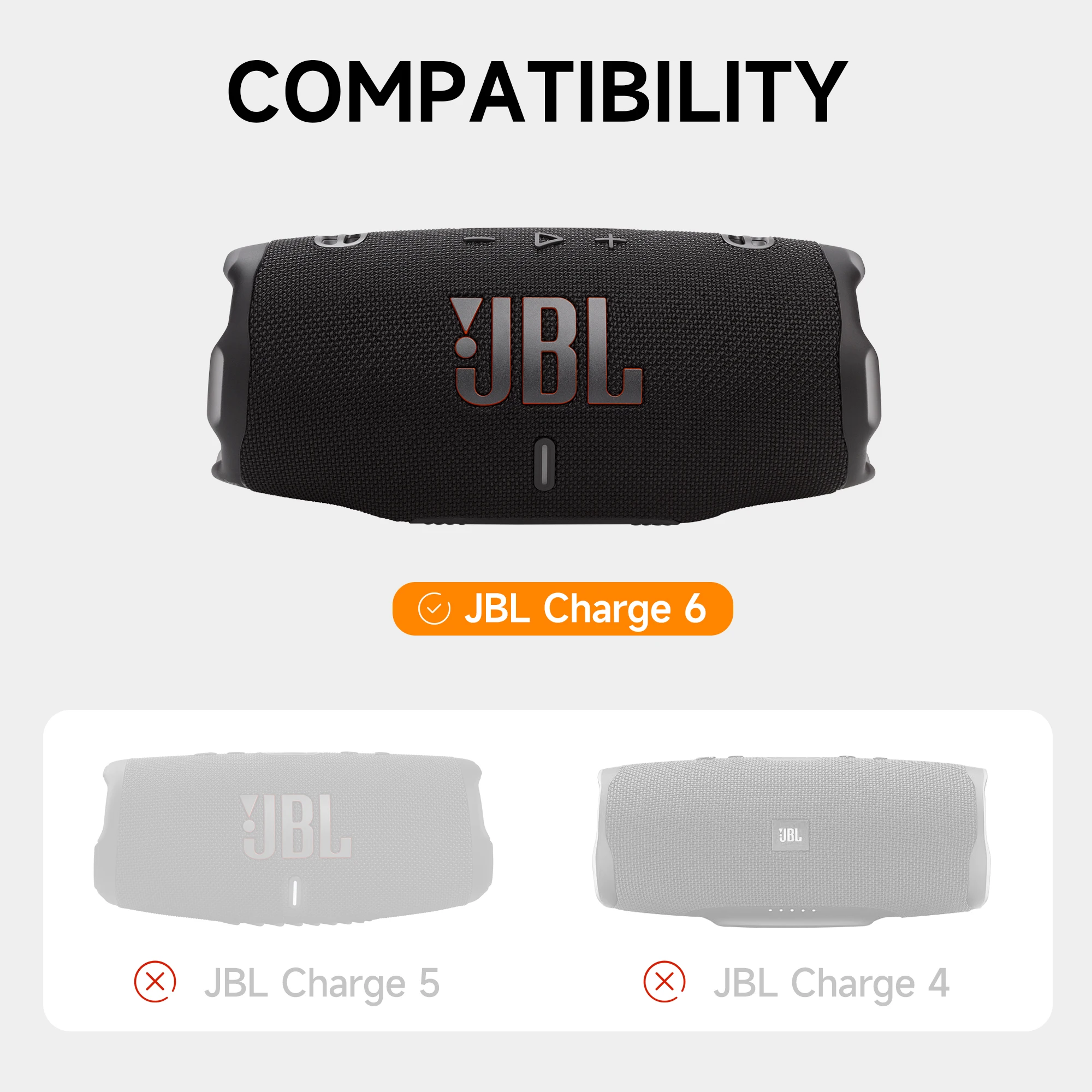 Funda de silicona para altavoz JBL Charge 6, soporte protector de piel portátil BT para accesorios de altavoz JBL Charge 6 - imagen 3