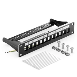 ZoeRax Panel Keystone 12 Puertos 1U Rack – Blanco