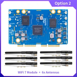 Módulo WiFi 7 MediaTek MT7995AV para Banana Pi R4 con antenas